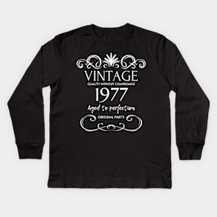 Vintage 1977 - Birthday Gift For Men Kids Long Sleeve T-Shirt